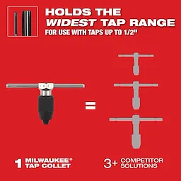 Holds with widest tap range for use with taps up to 1/2"