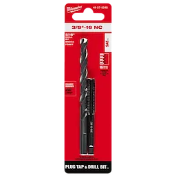 3/8"-16 Straight Flute Plug Tap & 5/16" Drill Bit in its packaging