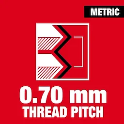 0.70 mm thread pitch