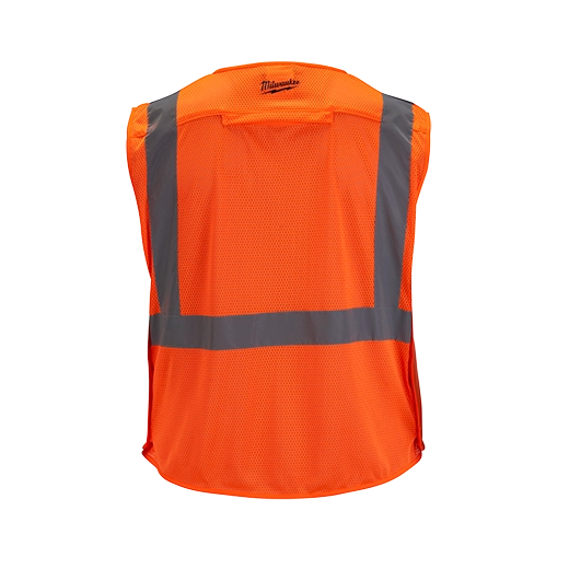 48-73-5125, 48-73-5126, 48-73-5127, 48-73-5128 - Class 2 Breakaway High Visibility Orange Mesh Safety Vest - L/XL