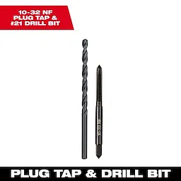 10-32 Straight Flute Plug Tap & #21 Drill Bit