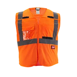 48-73-5125, 48-73-5126, 48-73-5127, 48-73-5128 - Class 2 Breakaway High Visibility Orange Mesh Safety Vest - L/XL