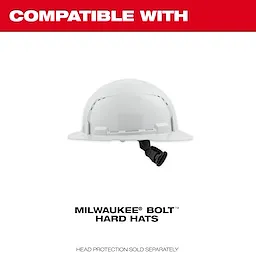 Image of the Milwaukee BOLT Hard Hat with the text "compatible with"