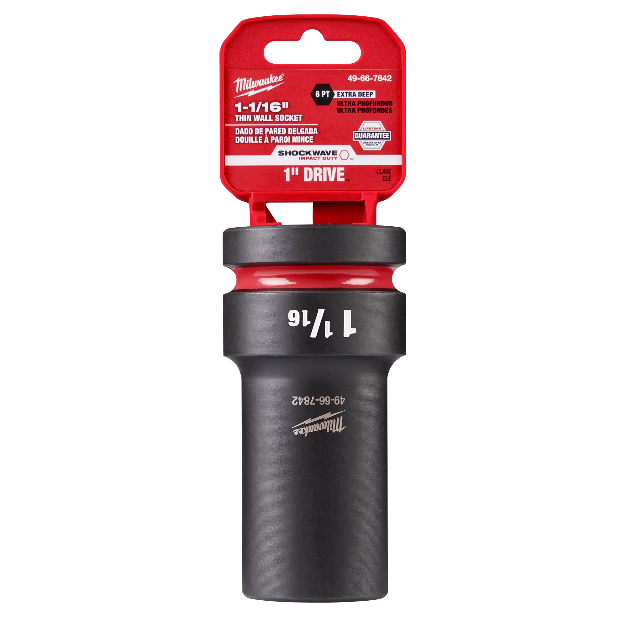 SHOCKWAVE Impact Duty™ 1" Drive 1-1/16" Thin Wall Extra Deep 6 Point Socket in its packaging