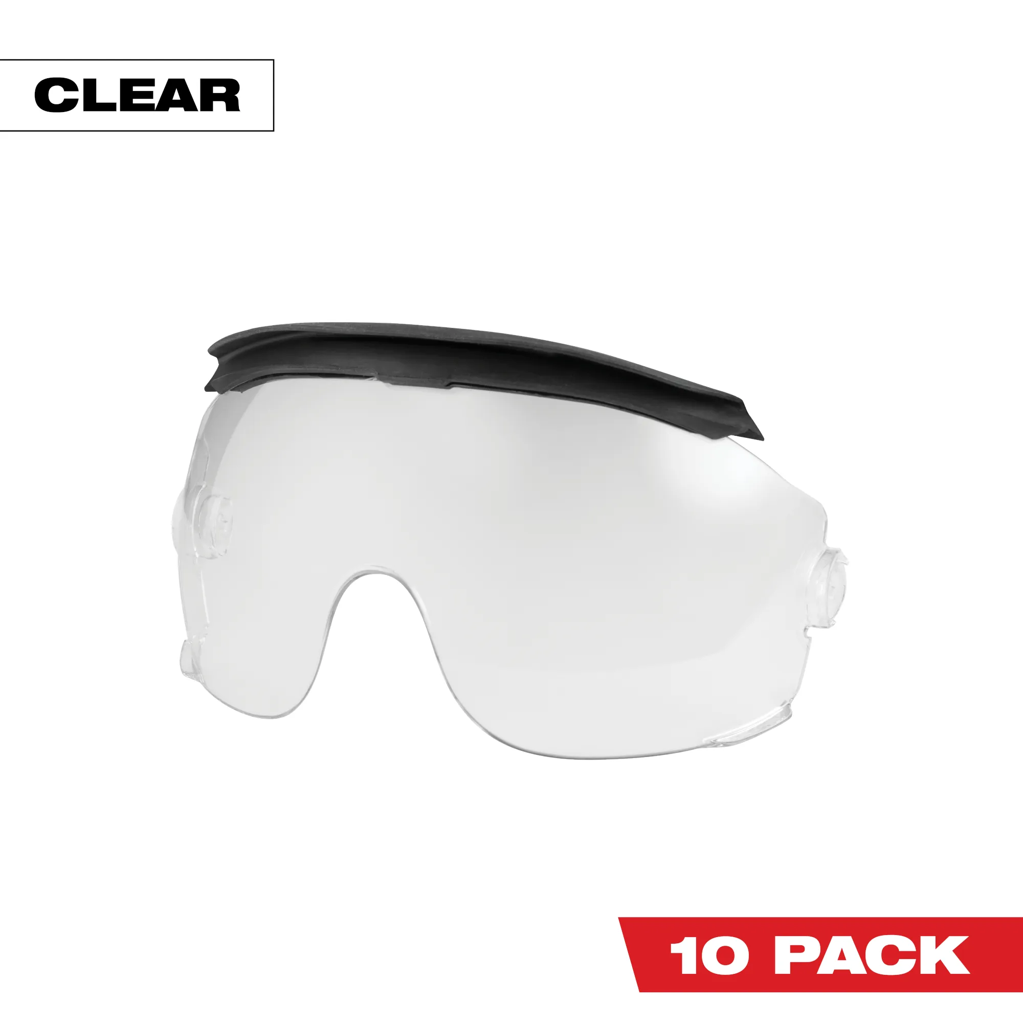 Image of the Milwaukee 10PK Gasketed Clear Eye Visor Replacement Lenses