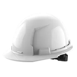 Image of the Milwaukee BOLT White Front Brim Hard Hat w/6pt Ratcheting Suspension (USA) - Type 1, Class E