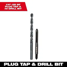 1/4"-28 NF Straight Flute Plug Tap & #3 Drill Bit