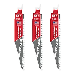 48-00-5341, 48-00-5241 - 6" 6 TPI THE WRECKER™ with Carbide Teeth SAWZALL® Blade 3PK