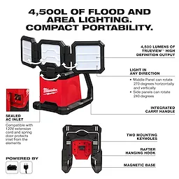 M18™ ROVER™ Dual Power Triple-Panel Flood & Area Light