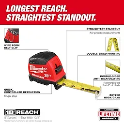 25ft Wide Blade Magnetic Tape Measure