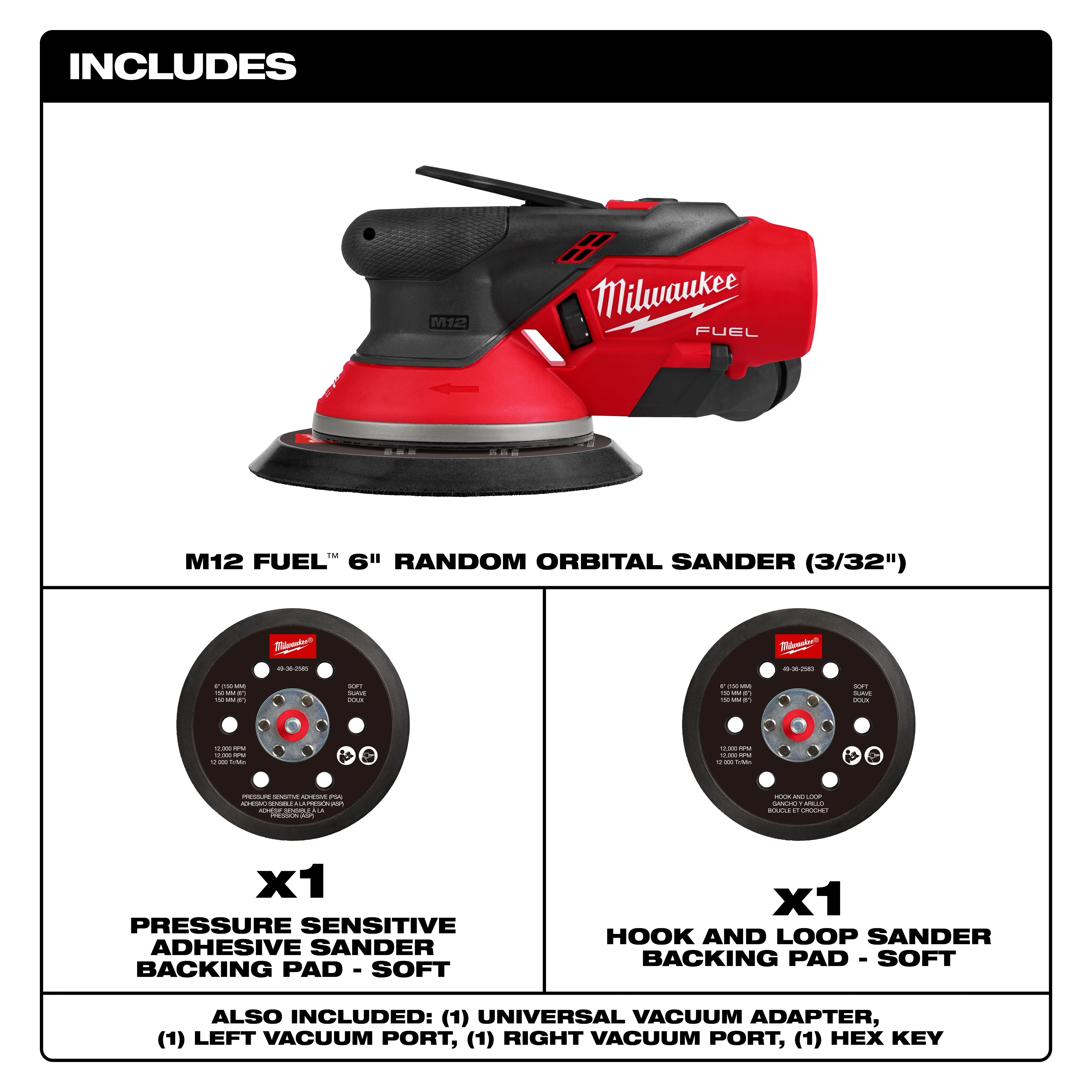 M12 FUEL™ 6" Random Orbital Sander Kit (3/32")