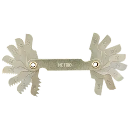  0.35-3.00 mm Metric Thread Pitch Gauge with all 16 leaves shown