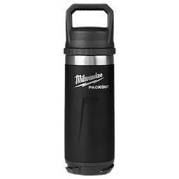 Image of the Milwaukee PACKOUT 18oz Insulated Bottle with Chug Lid in black