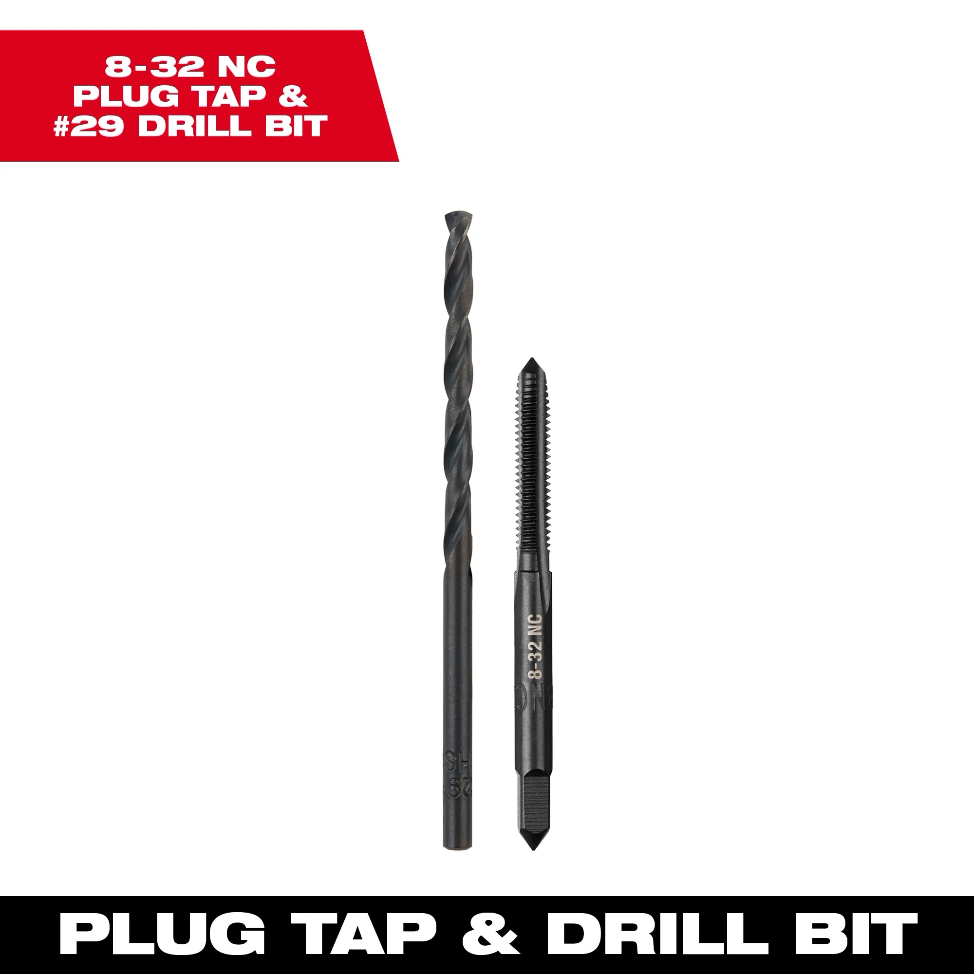 8-32 Straight Flute Plug Tap & #29 Drill Bit