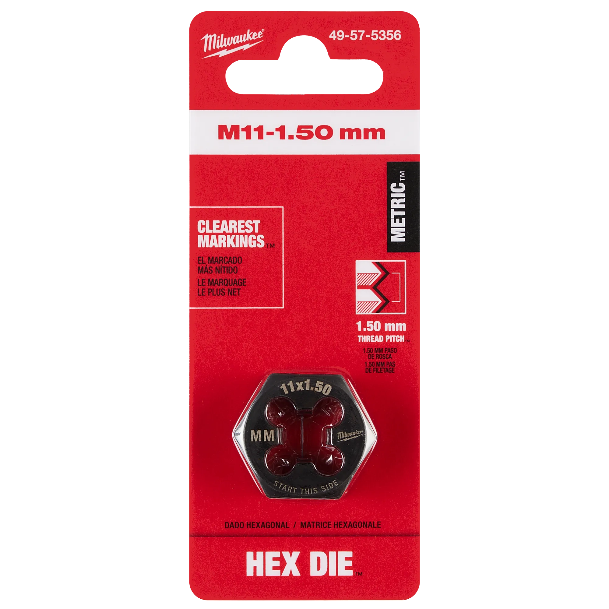 M11-1.50 mm 1-Inch Hex Threading Die in its packaging