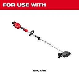 Edger attachment with a long handle and a single wheel, displayed against a plain white background.