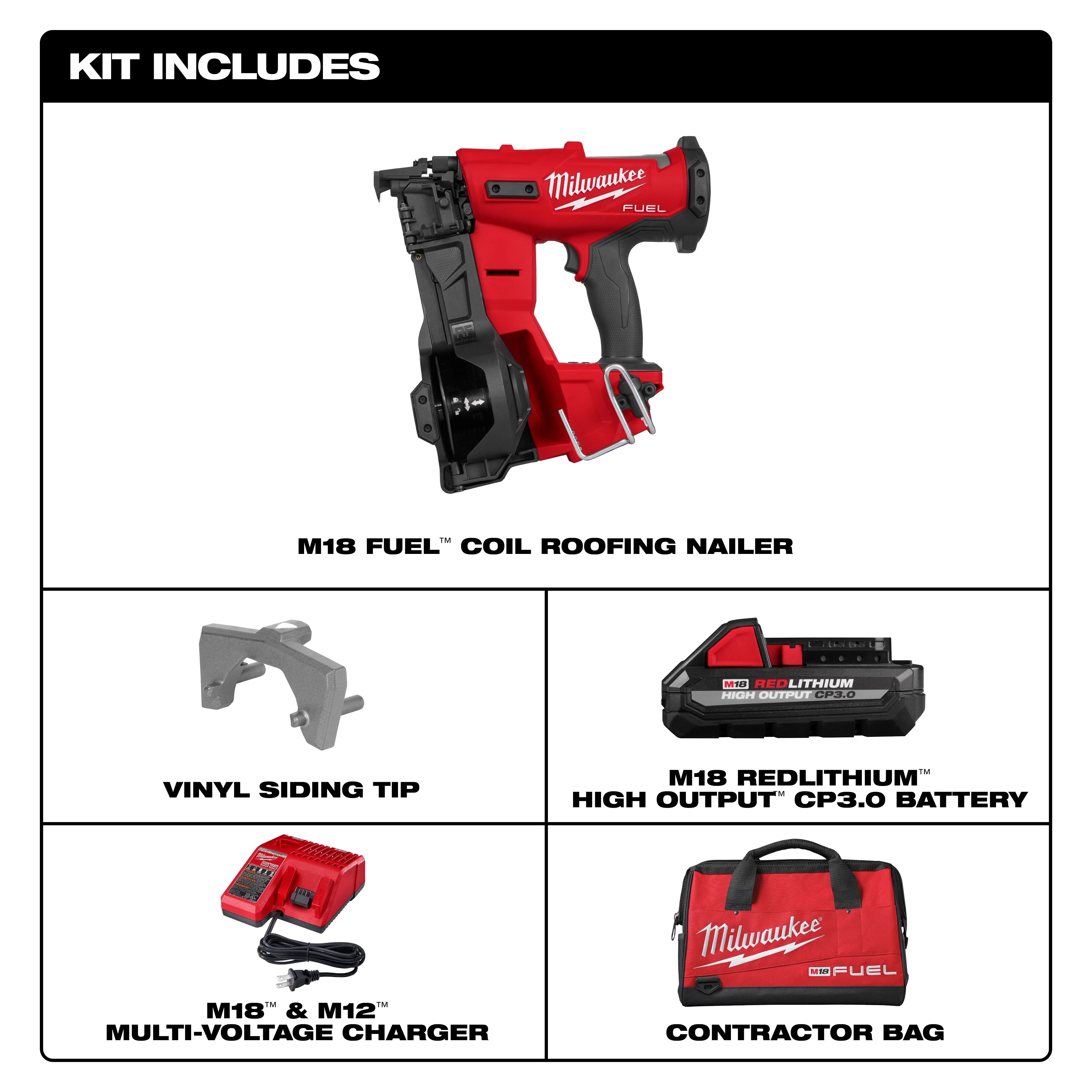 M18 FUEL Coil Roofing Nailer Kit Milwaukee Tool