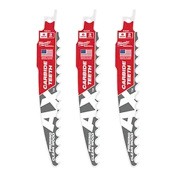 48-00-5331, 48-00-5231 - 6" 3 TPI The AX™ with Carbide Teeth for Pruning & Clean Wood SAWZALL® Blade 3PK