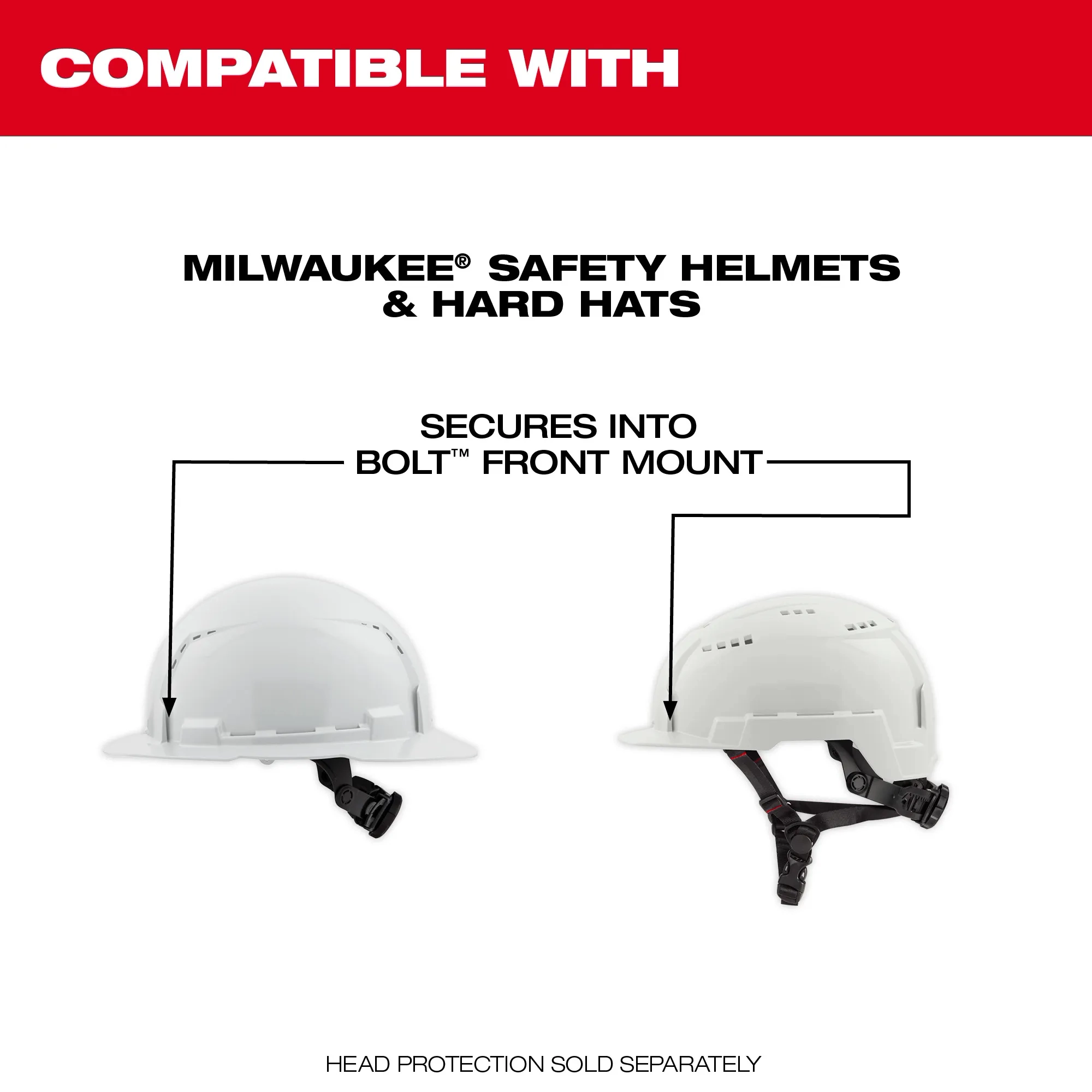 Compatible With image of the Milwaukee BOLT Safety Helmets & Hard Hats