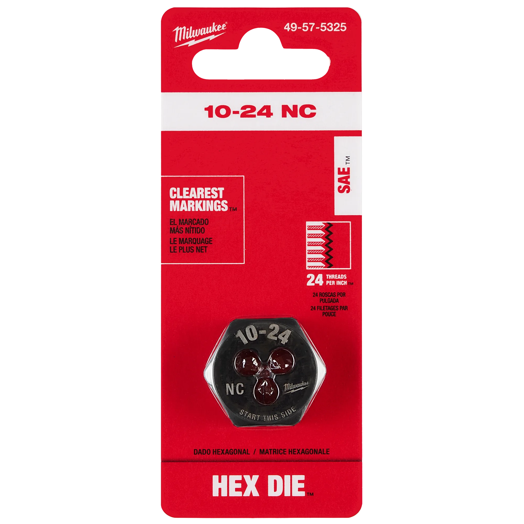 10-24 NC 1-Inch Hex Die in its packaging