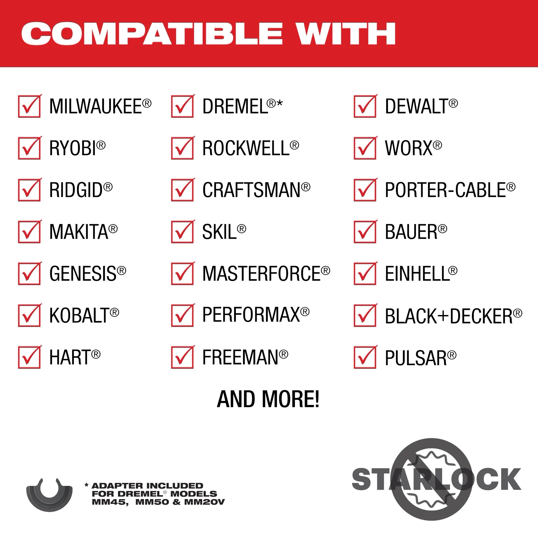  Multi-tool Blades are compatible with multiple brands