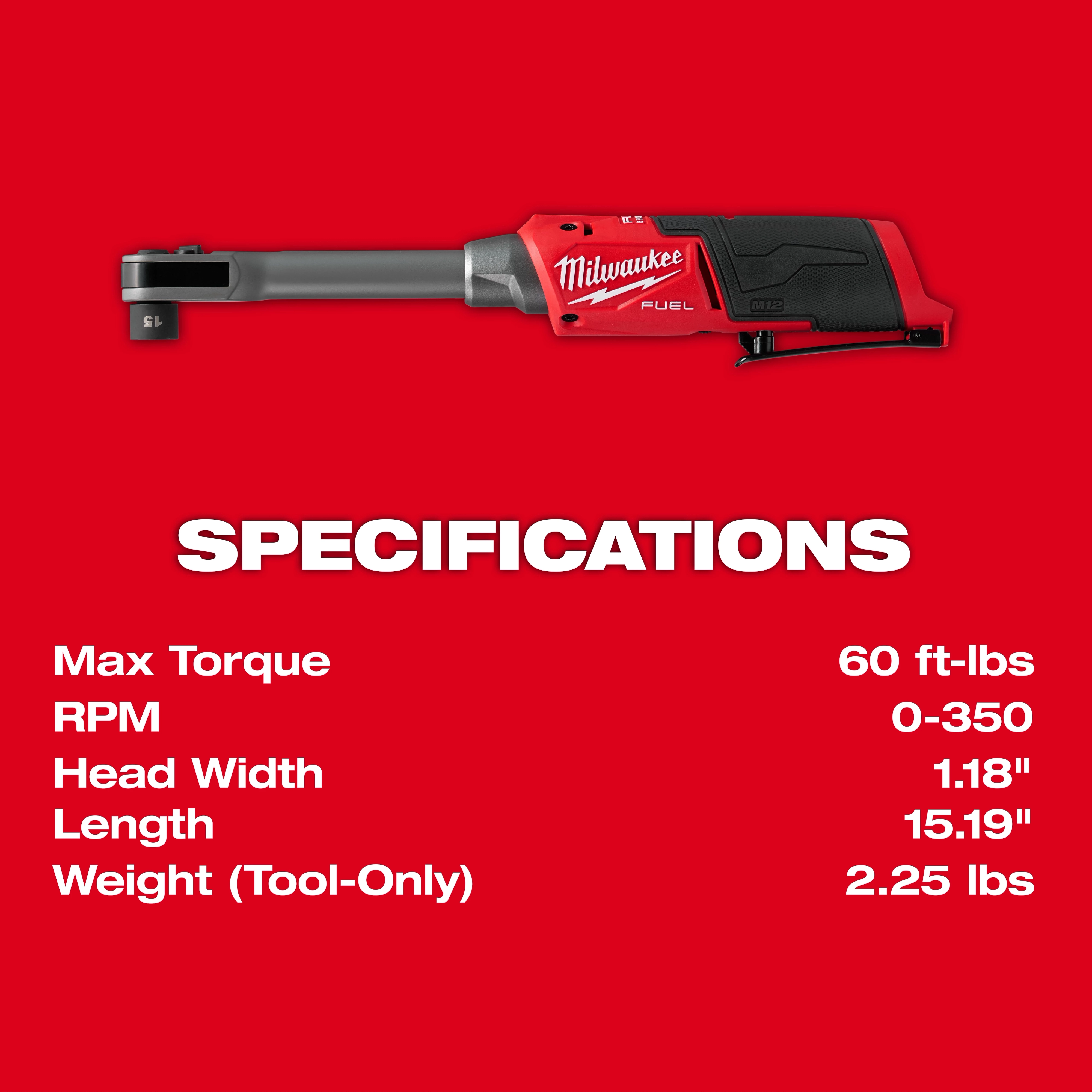 M12 FUEL™ INSIDER™ Extended Reach Box Ratchet