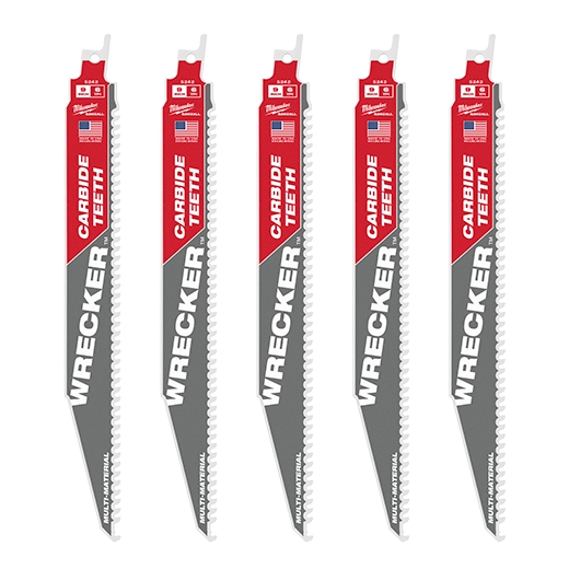 48-00-5542, 48-00-5342, 48-00-5242 - 9" 6 TPI THE WRECKER™ with Carbide Teeth SAWZALL® Blade 5PK