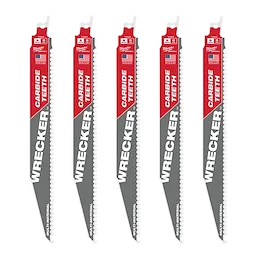 48-00-5542, 48-00-5342, 48-00-5242 - 9" 6 TPI THE WRECKER™ with Carbide Teeth SAWZALL® Blade 5PK