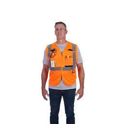 48-73-5125, 48-73-5126, 48-73-5127, 48-73-5128 - Class 2 Breakaway High Visibility Orange Mesh Safety Vest - L/XL