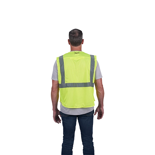 48-73-5121, 48-73-5122, 48-73-5123, 48-73-5124 - Class 2 Breakaway High Visibility Yellow Mesh Safety Vest - L/XL