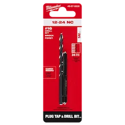 12-24 Straight Flute Plug Tap & #16 Drill Bit in its packaging