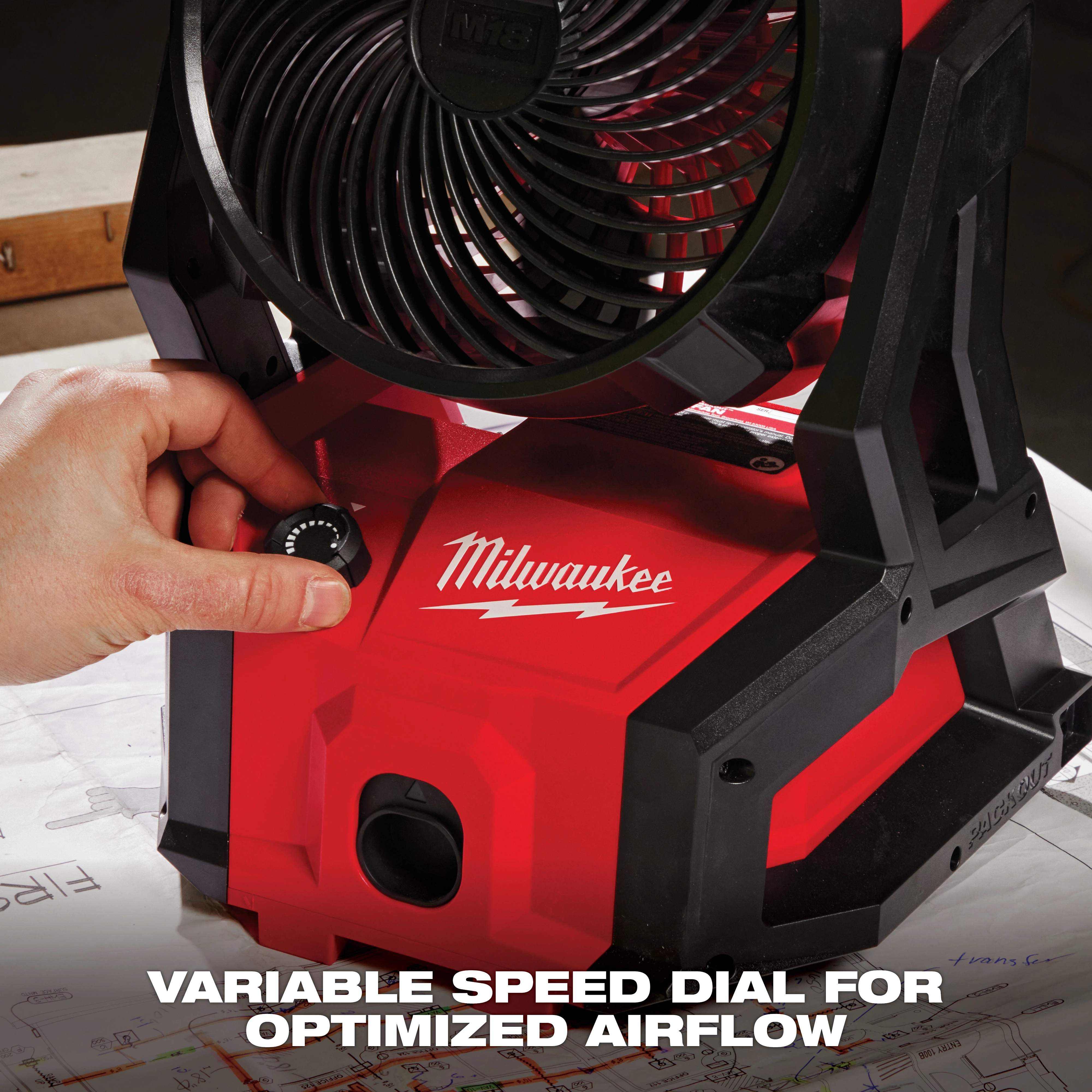 M18 18 Volt Lithium Ion Brushless Cordless PACKOUT Jobsite Fan (Tool Only)