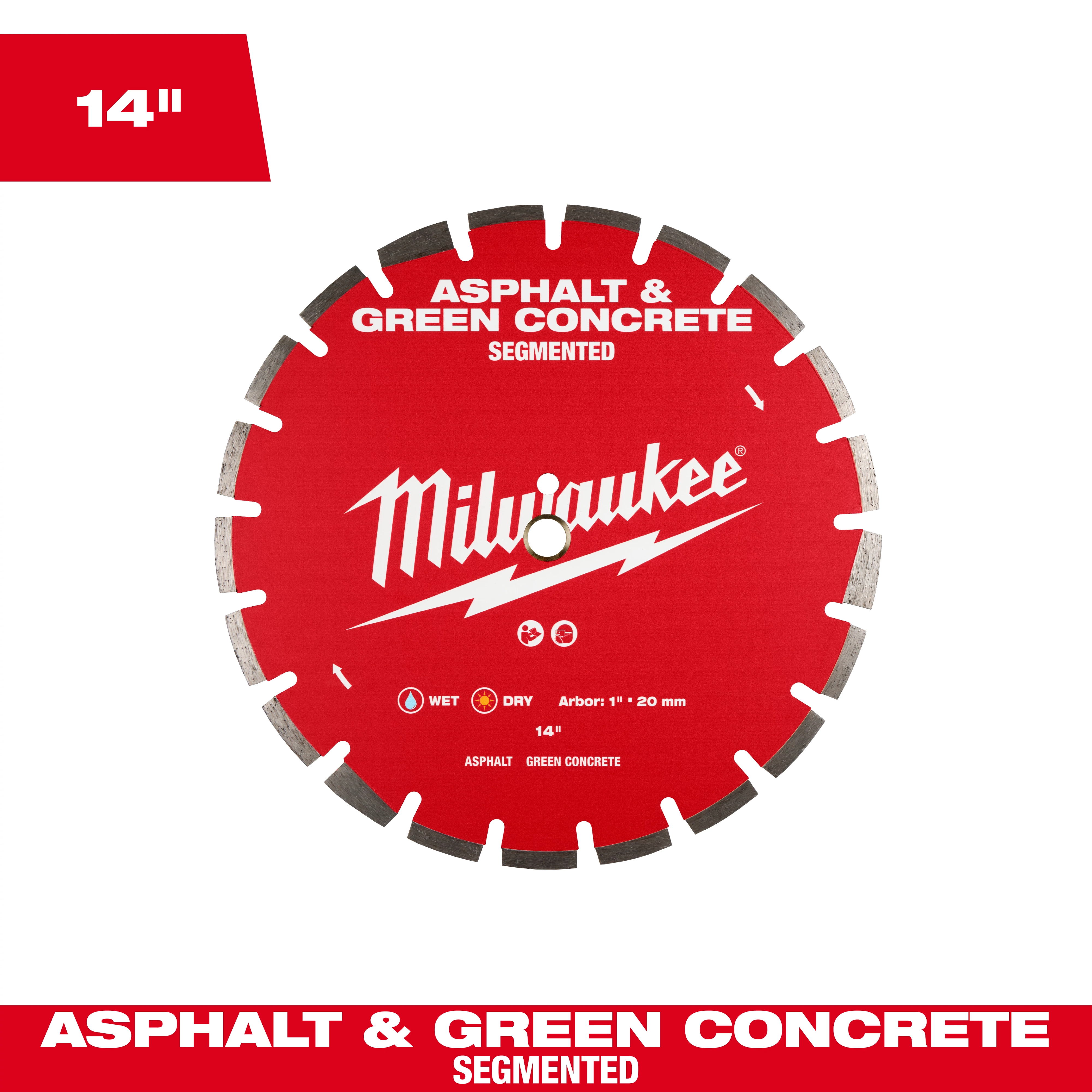 Milwaukee Asphalt & Green Concrete Segmented Diamond Blade