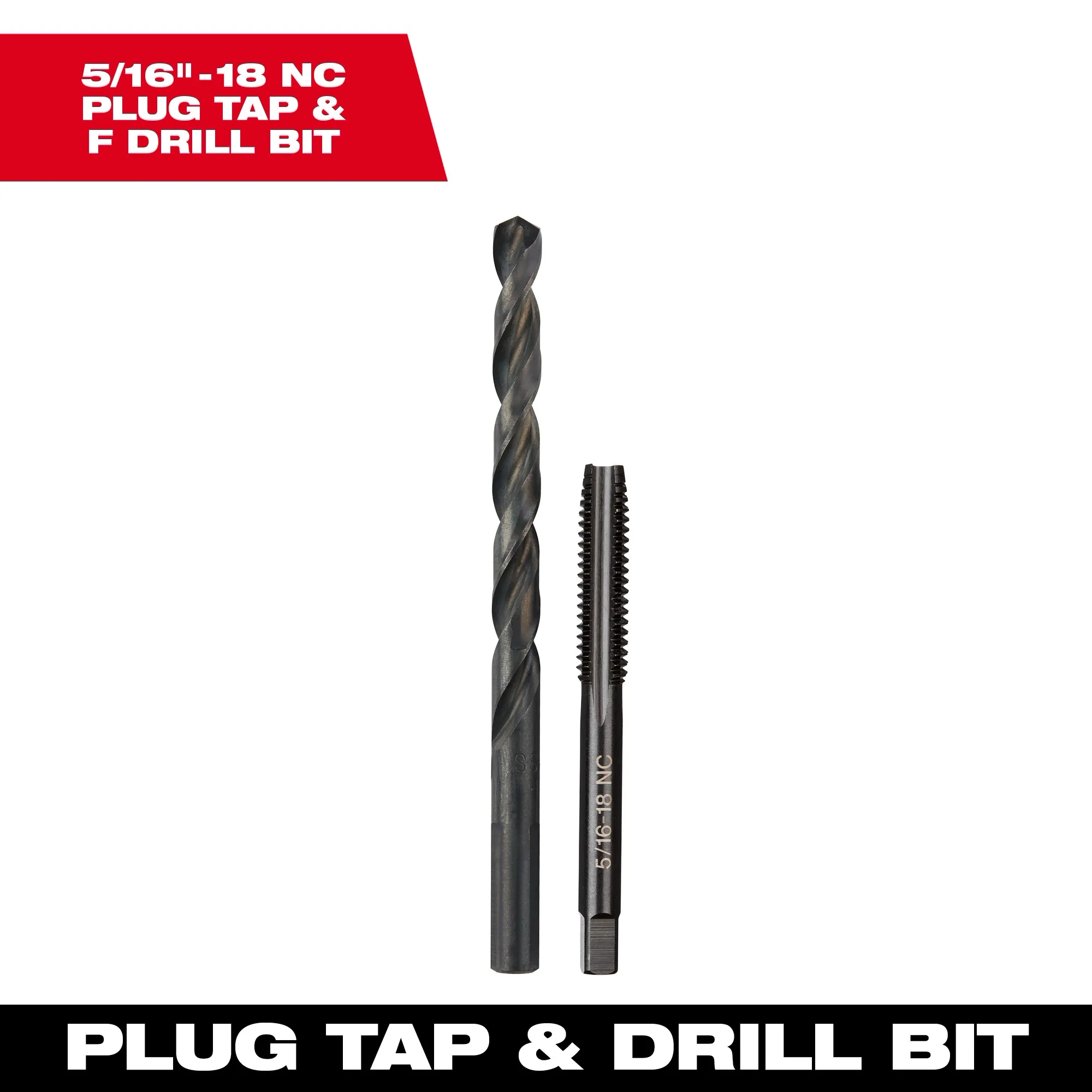 5/16"-18 Straight Flute Plug Tap & F Drill Bit