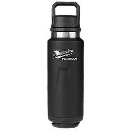 Image of the Milwaukee PACKOUT 36oz Insulated Bottle with Chug Lid in black