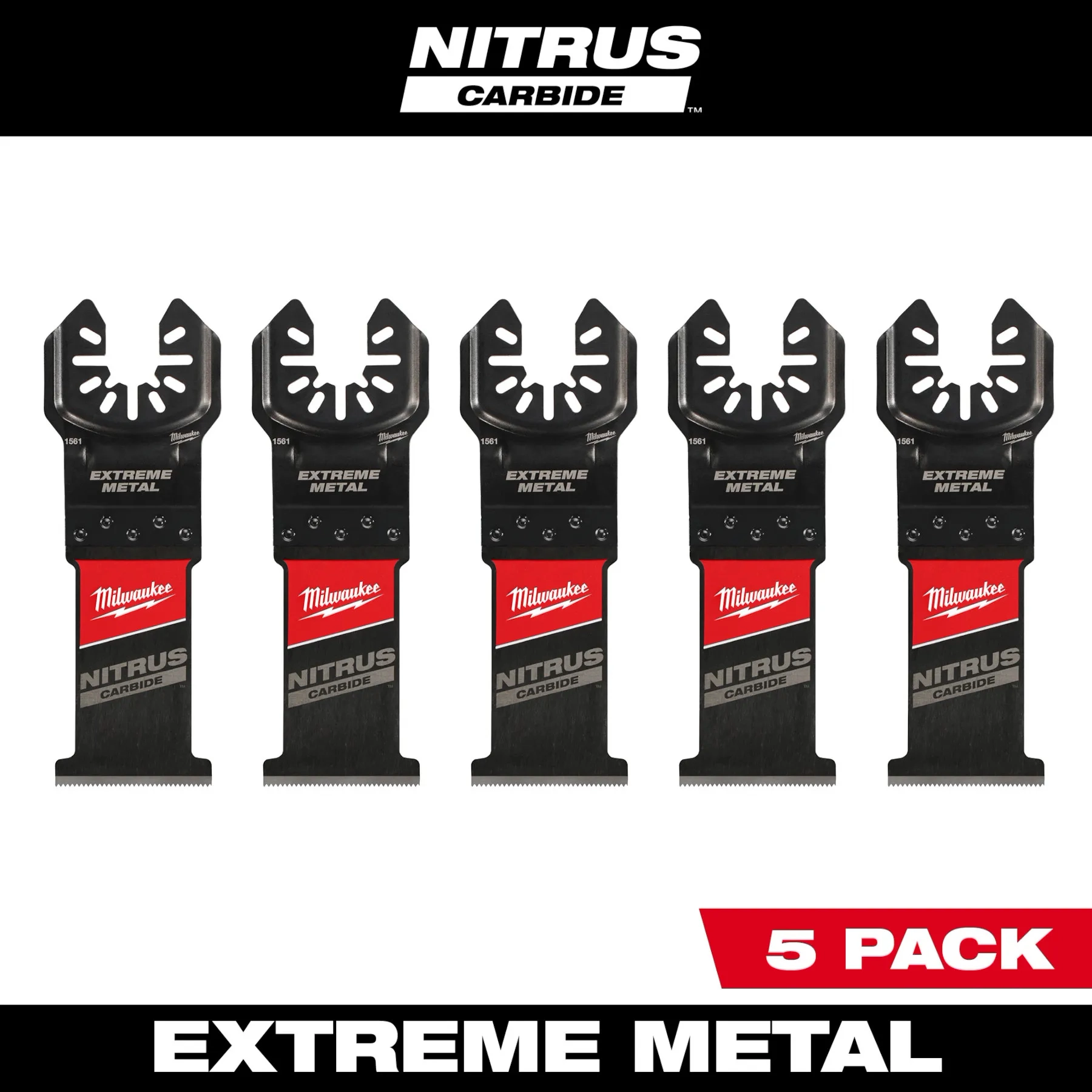 5 of the NITRUS CARBIDE™ Extreme Metal Universal Fit OPEN-LOK™ Multi-Tool Blades