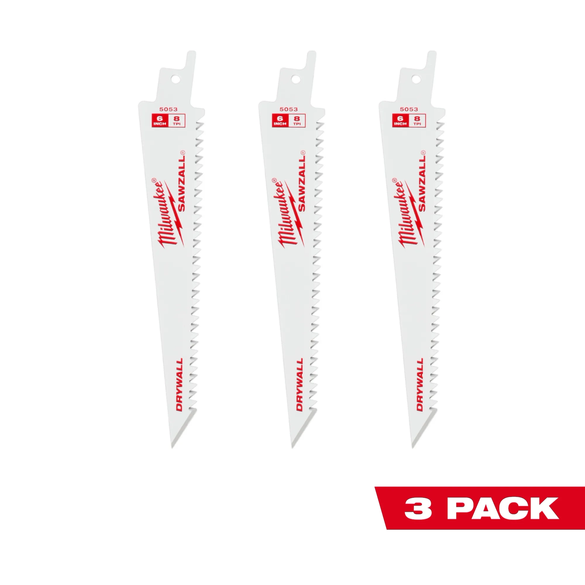 Milwaukee 6 in. 5 TPI AX Bimetal Nail Embedded Wood Cutting Sawzall Reciprocating Saw Blades (15-Pack)