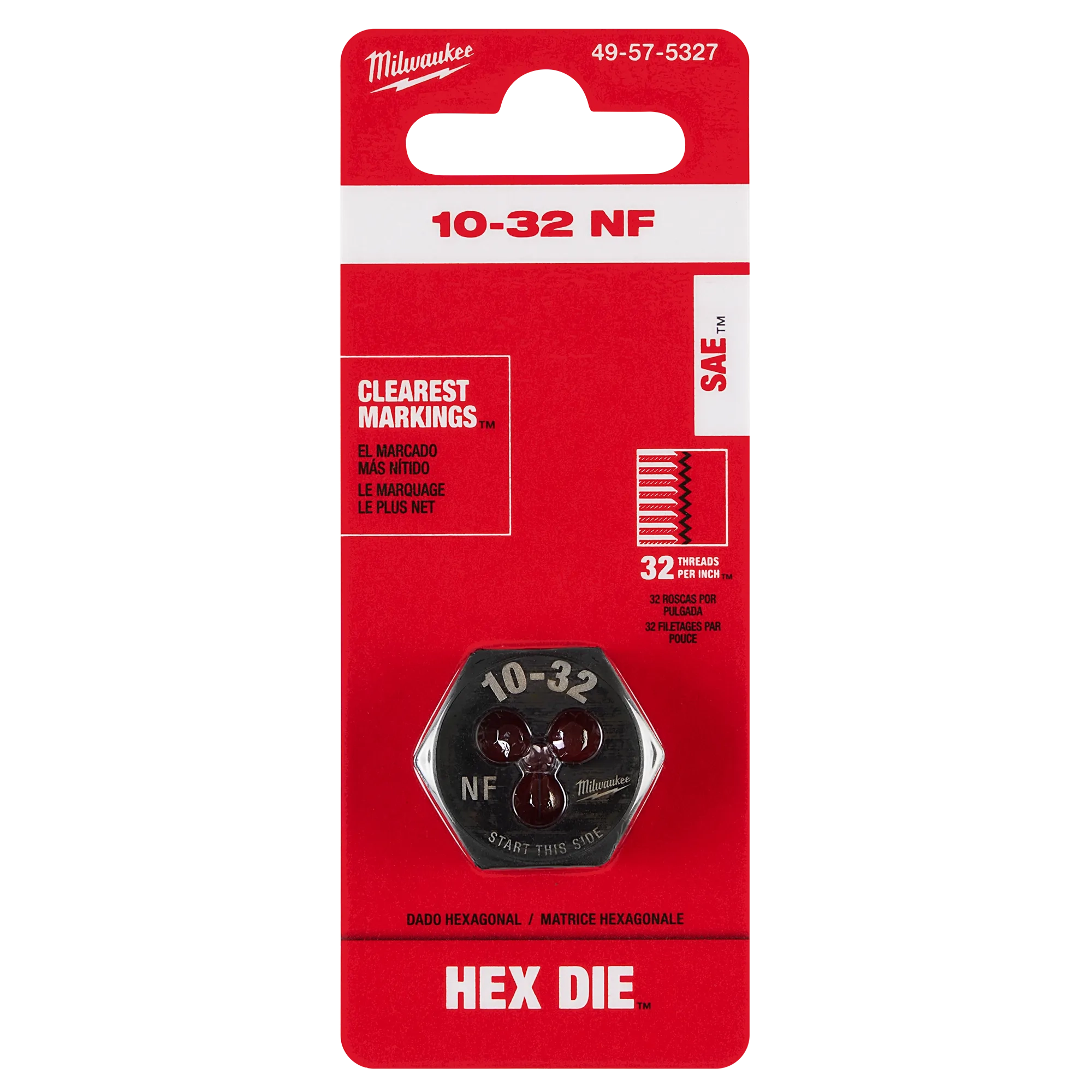 10-32 NF 1-Inch Hex Die in its packaging