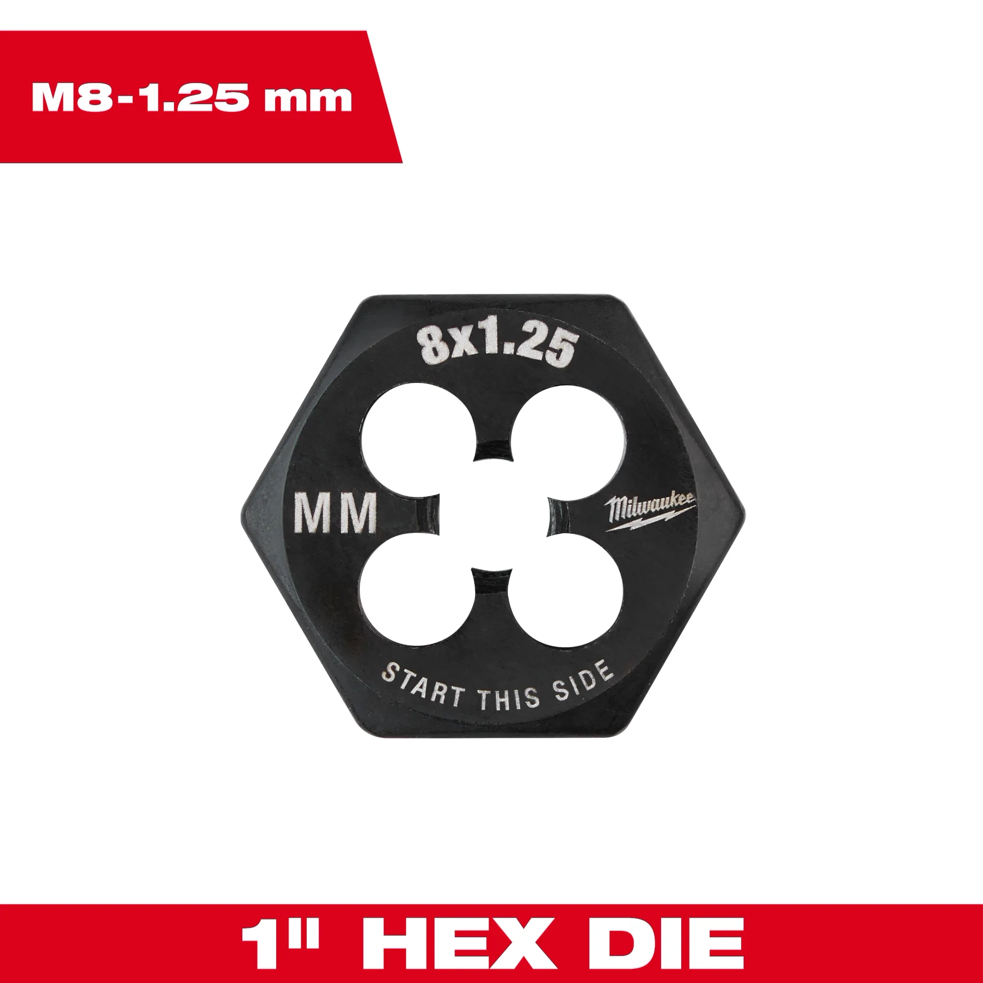 M8-1.25 mm 1-Inch Hex Threading Die