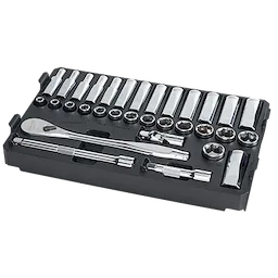 48-22-9482 - 3/8" METRIC RATCHET AND SOCKET SET WITH PACKOUT™ LOW-PROFILE COMPACT ORGANIZER