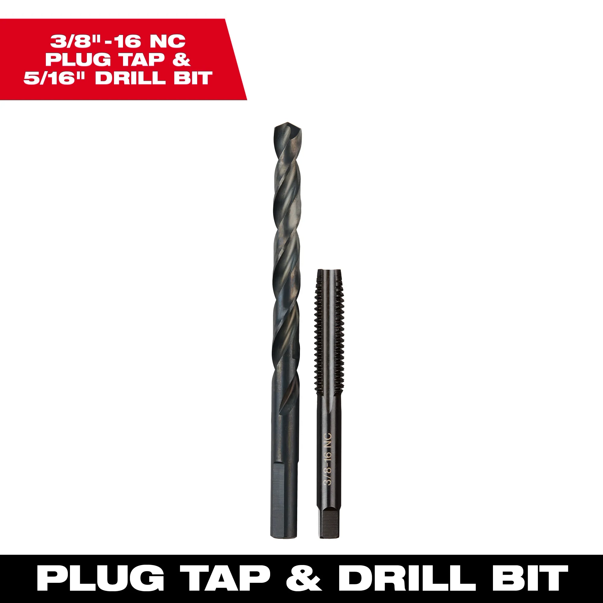 3/8"-16 Straight Flute Plug Tap & 5/16" Drill Bit