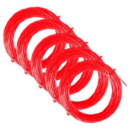 Five coils of red wire arranged in a staggered pattern.