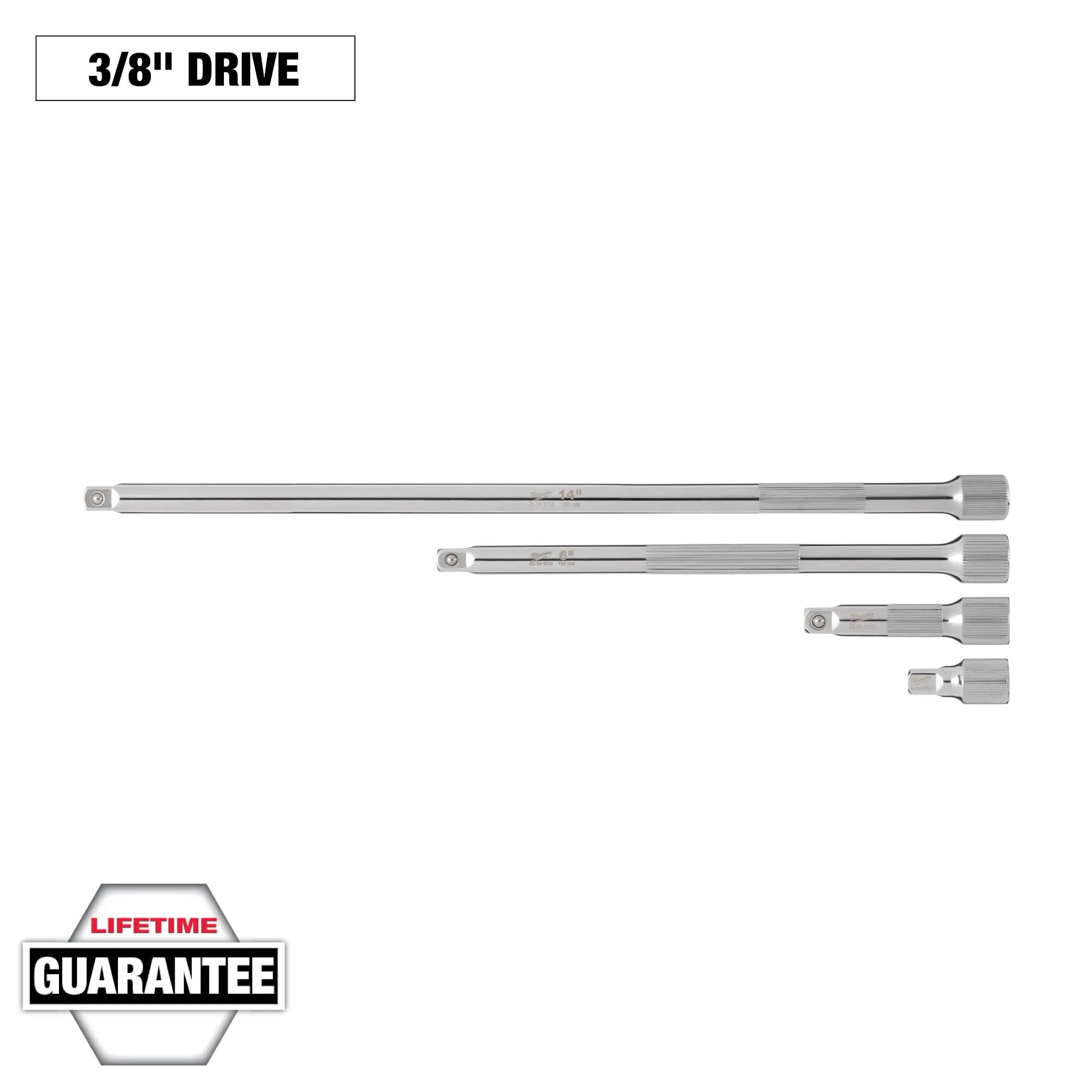 Image of the Milwaukee 4pc 3/8” Drive Extension Set