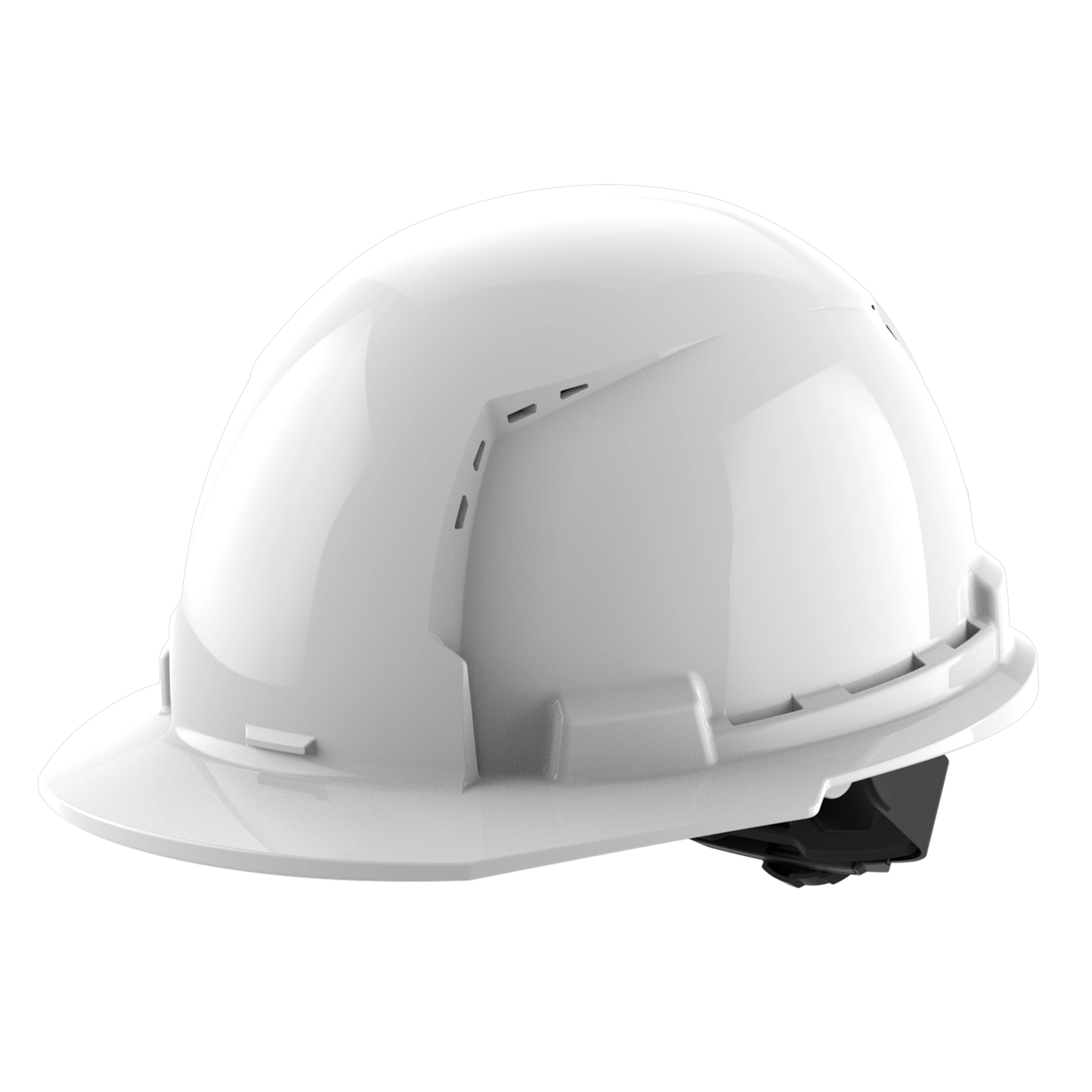 Image of the Milwaukee BOLT White Front Brim Vented Hard Hat w/4pt Ratcheting Suspension (USA) - Type 1, Class C