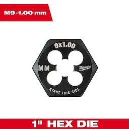 M9-1.00 mm 1-Inch Hex Threading Die