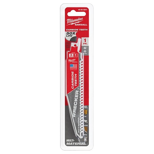 48-00-5241 - 6" 6 TPI THE WRECKER™ with Carbide Teeth SAWZALL® Blade 1PK