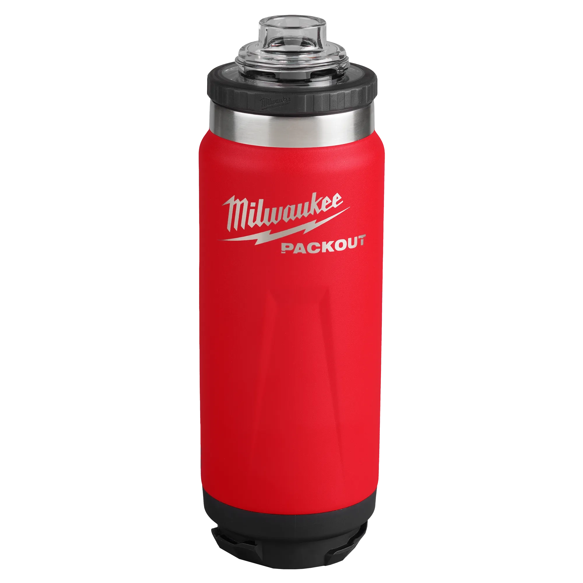 Image of the Milwaukee PACKOUT 24oz Insulated Bottle in red