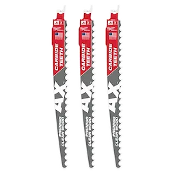 48-00-5332, 48-00-5232 - 9" 3 TPI The AX™ with Carbide Teeth for Pruning & Clean Wood SAWZALL® Blade 3PK