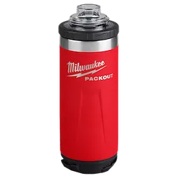 Image of the Milwaukee PACKOUT 18oz Insulated Bottle in red