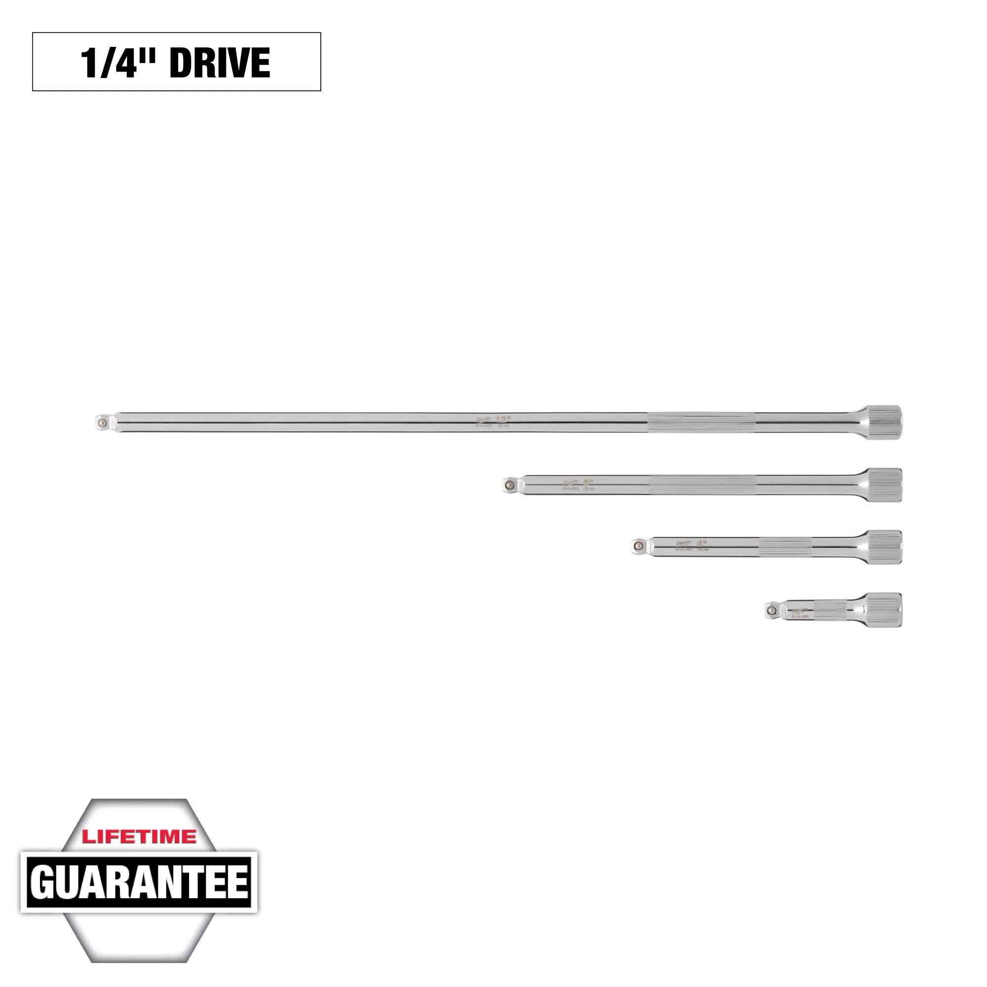 Image of the Milwaukee 4PC 1/4” Drive Wobble Extension Set